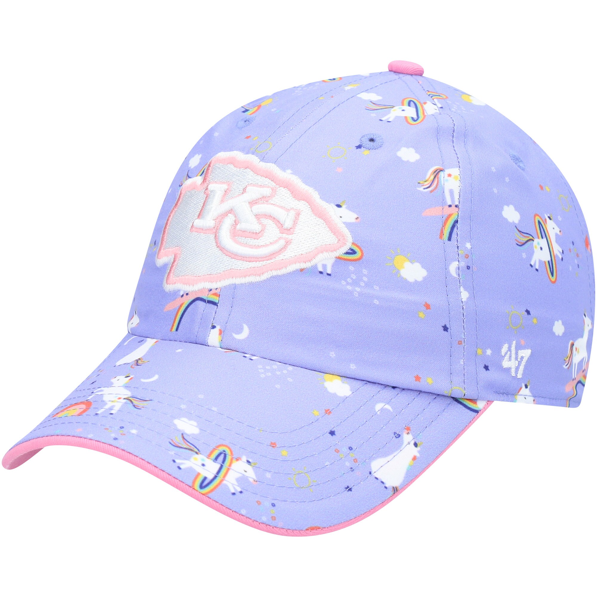 girls preschool 47 purple kansas city chiefs unicorn clean up adjustable hat Collection | Chiefs Shop NFL Jerseys & Hats