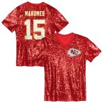 girls youth patrick mahomes red kansas city chiefs sequin v-neck fashion jersey Collection | Chiefs Shop NFL Jerseys & Hats