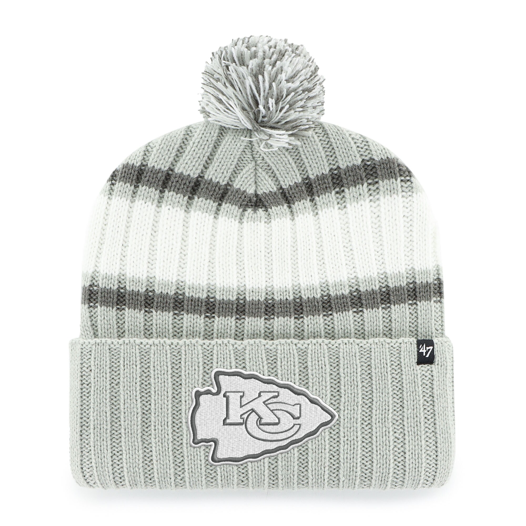mens 47 gray kansas city chiefs domestic plateau cuffed knit hat with pom Collection | Chiefs Shop NFL Jerseys & Hats