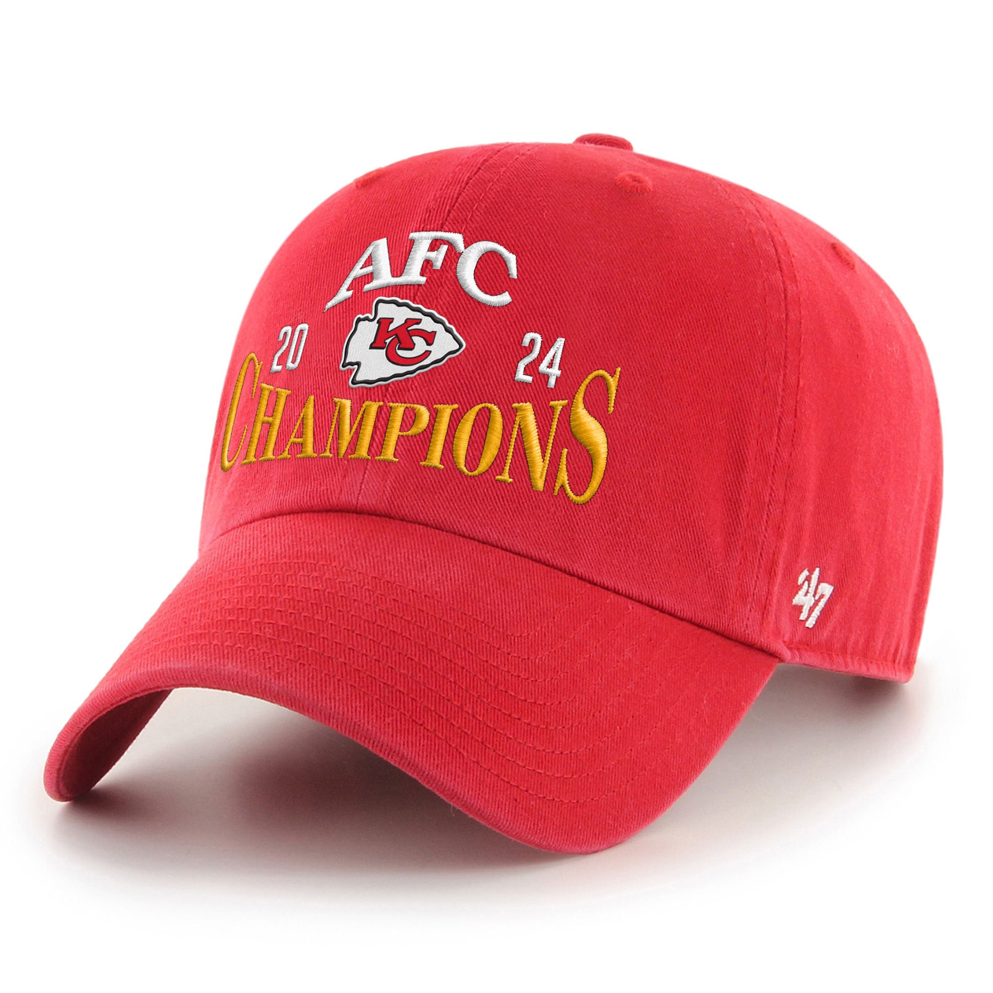 mens 47 red kansas city chiefs 2024 afc champions clean up adjustable hat Collection | Chiefs Shop NFL Jerseys & Hats