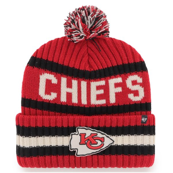 mens 47 red kansas city chiefs bering cuffed knit hat with pom Collection | Chiefs Shop NFL Jerseys & Hats
