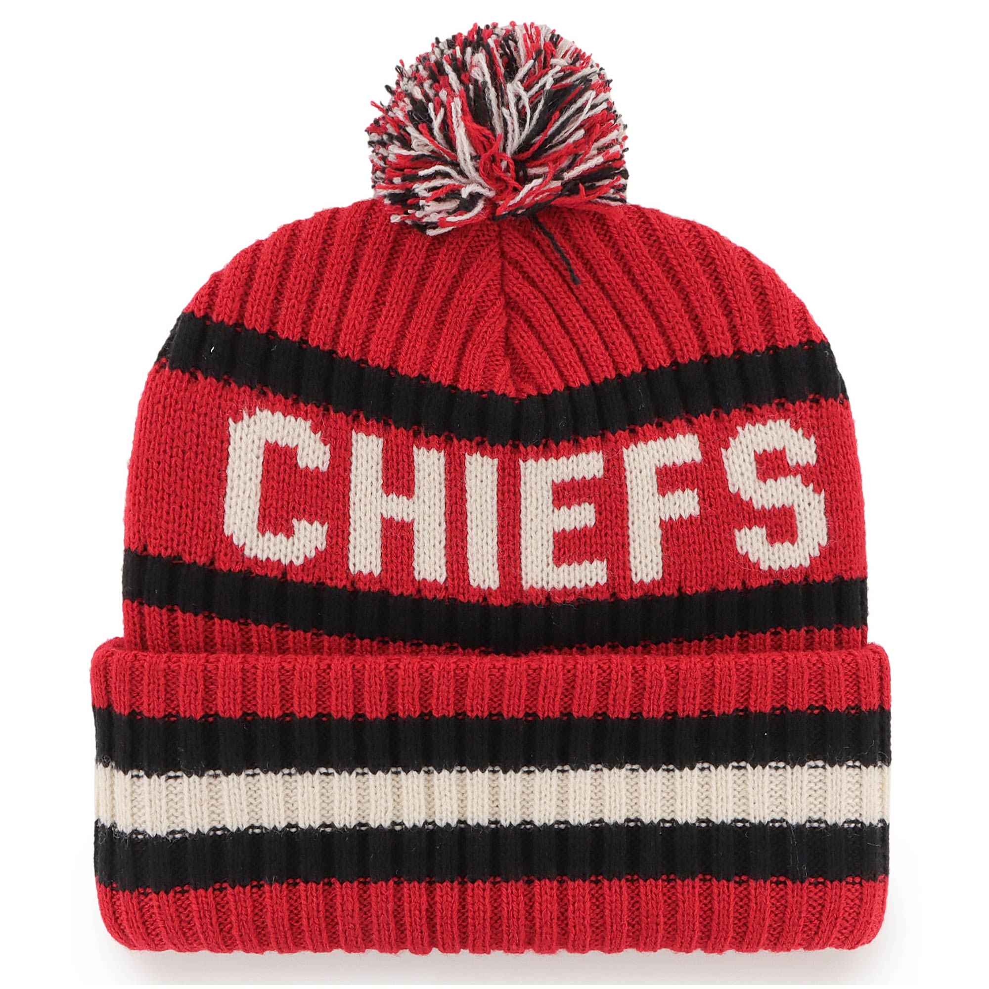 mens 47 red kansas city chiefs bering cuffed knit hat with pom Collection | Chiefs Shop NFL Jerseys & Hats