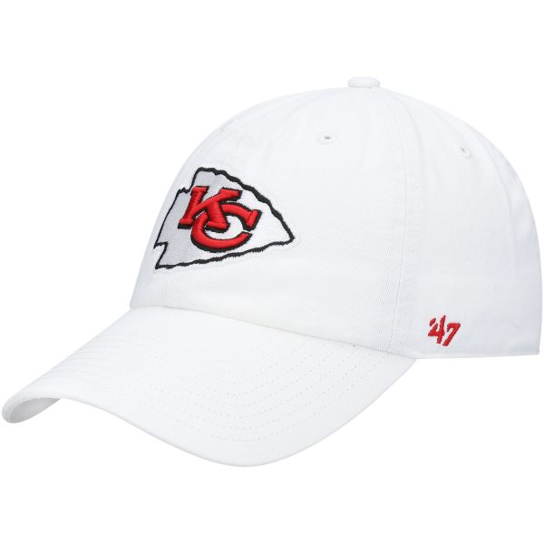 mens 47 white kansas city chiefs logo clean up adjustable hat Collection | Chiefs Shop NFL Jerseys & Hats