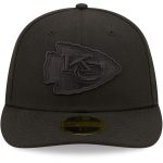 mens new era black kansas city chiefs black on black low profile 59fifty ii fitted hat Collection | Chiefs Shop NFL Jerseys & Hats