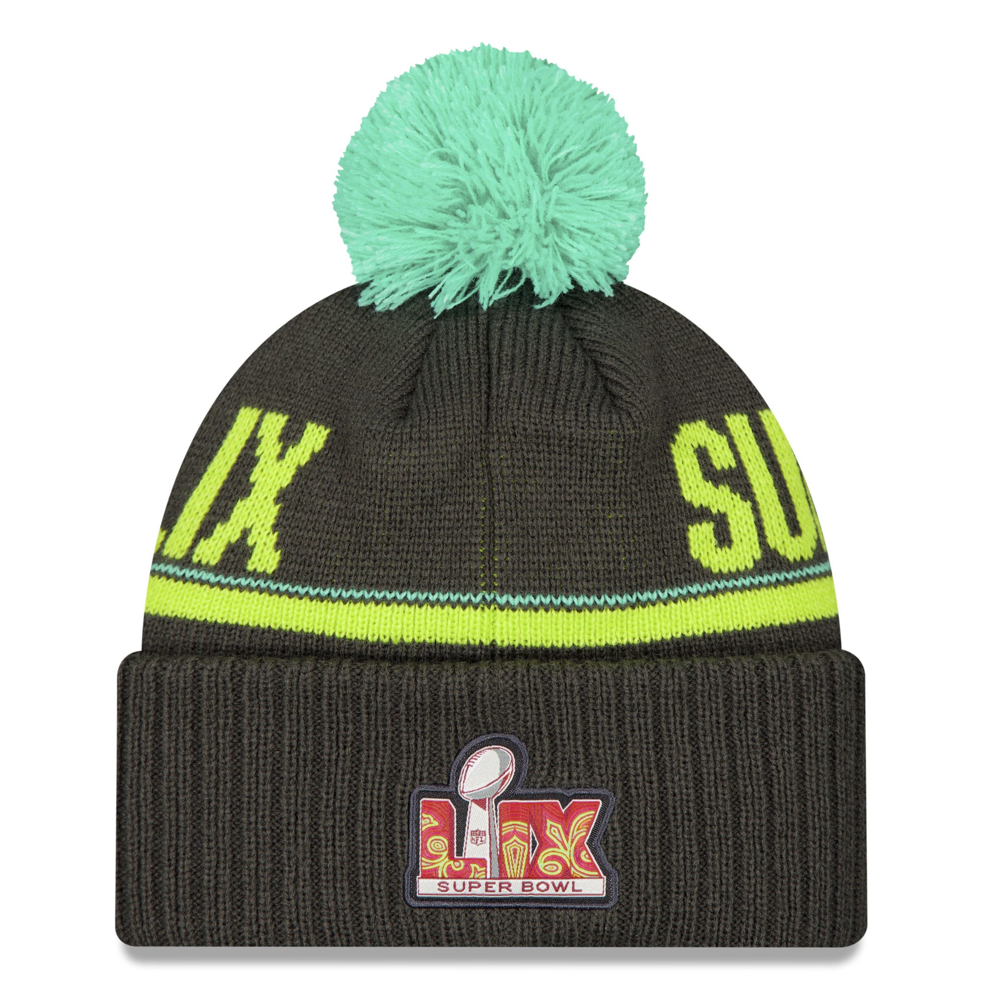 mens new era black kansas city chiefs super bowl lix cuffed knit hat with pom Collection | Chiefs Shop NFL Jerseys & Hats