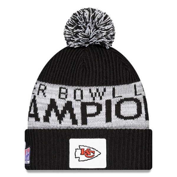 mens new era graphite kansas city chiefs super bowl lviii champions parade cuffed pom knit hat Collection | Chiefs Shop NFL Jerseys & Hats