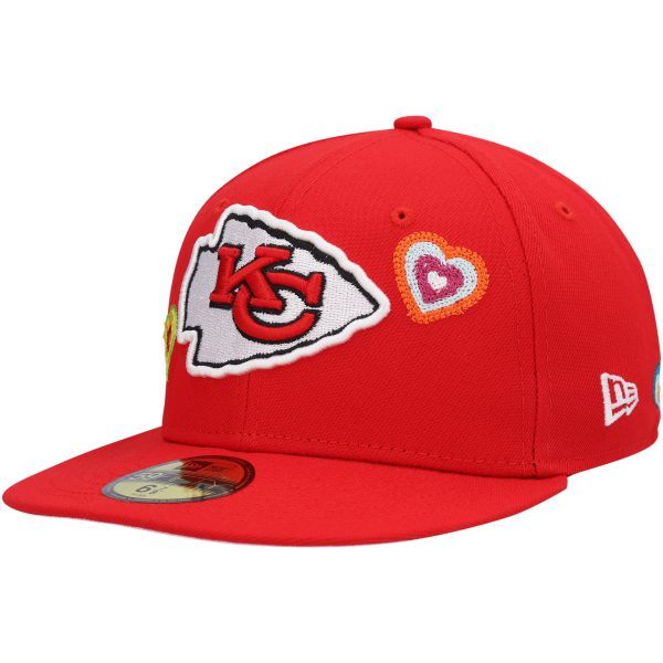 mens new era red kansas city chiefs chain stitch heart 59fifty fitted hat Collection | Chiefs Shop NFL Jerseys & Hats