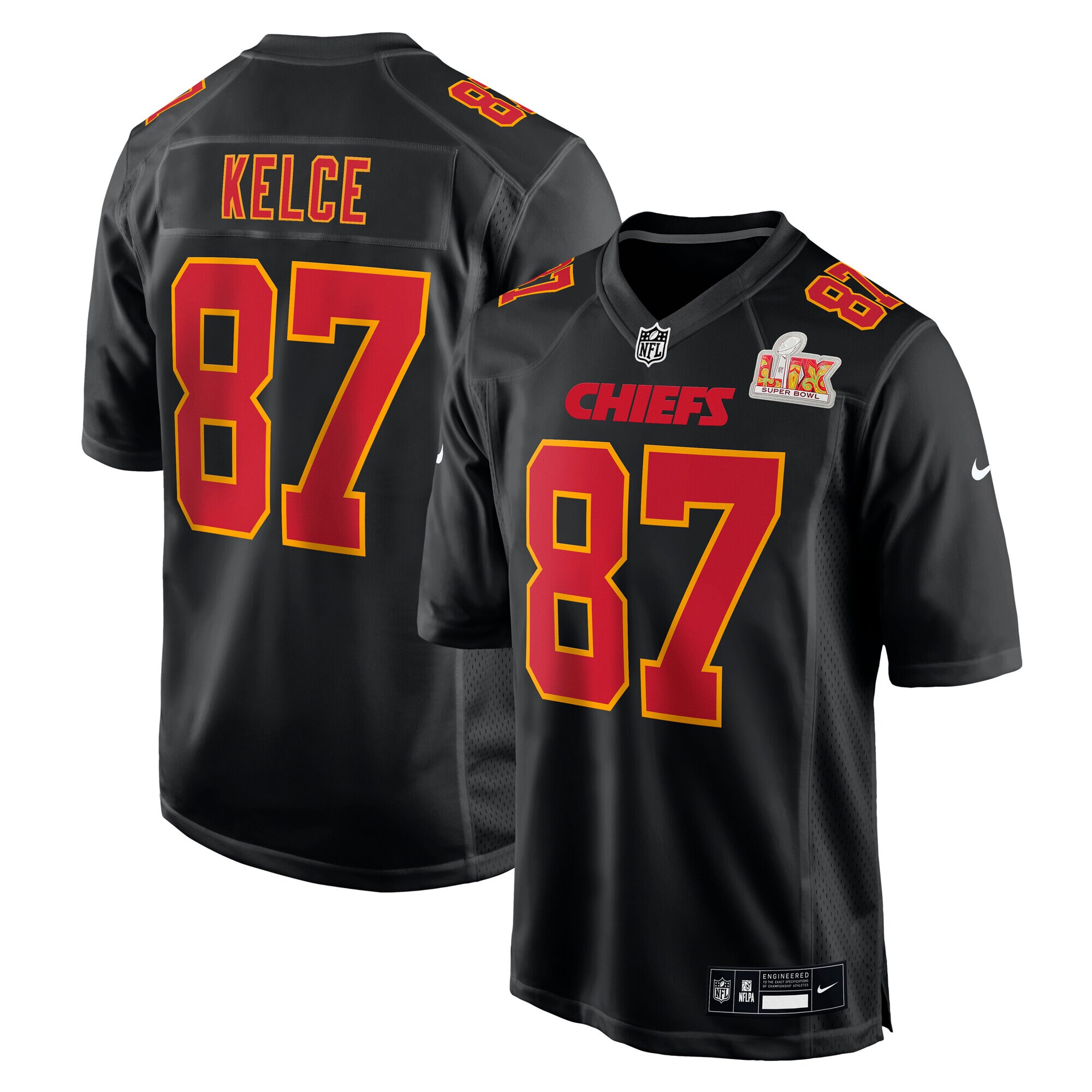 mens nike travis kelce carbon black kansas city chiefs super bowl lix fashion game jersey Collection | Chiefs Shop NFL Jerseys & Hats