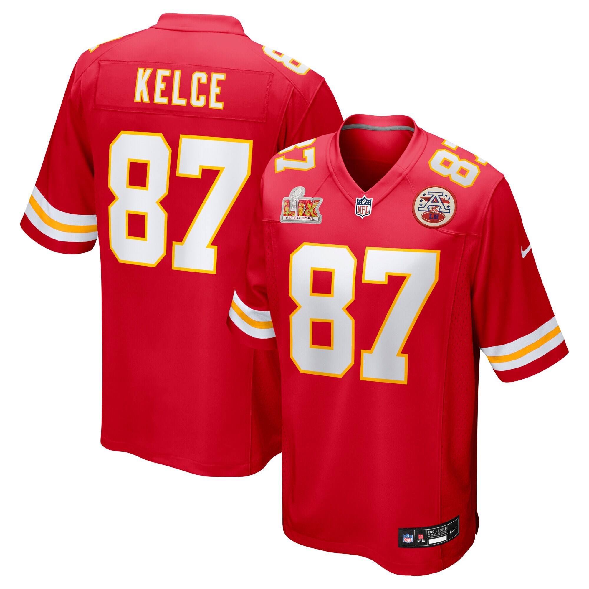 mens nike travis kelce red kansas city chiefs super bowl lix game jersey Collection | Chiefs Shop NFL Jerseys & Hats