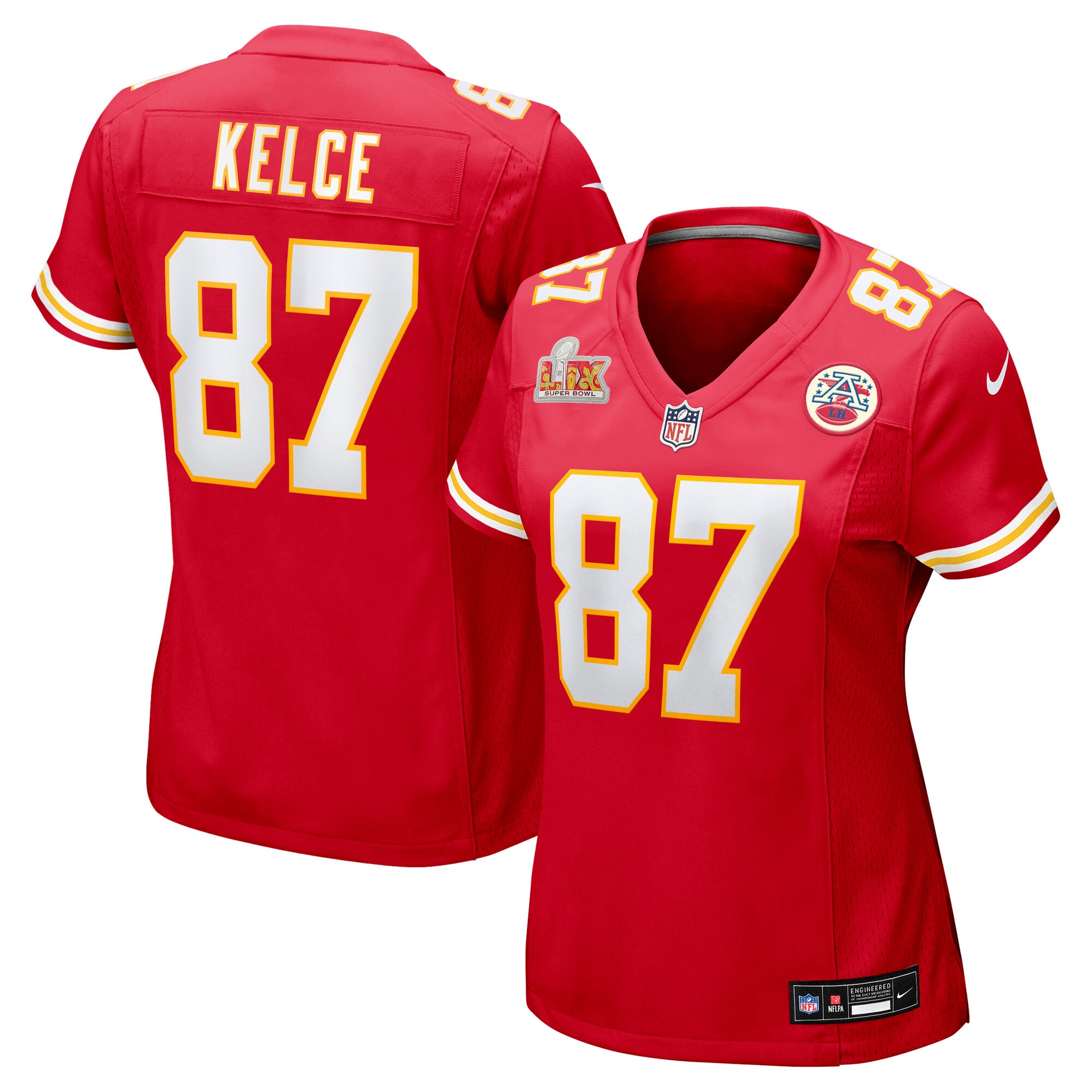 womens nike travis kelce red kansas city chiefs super bowl lix game jersey Collection | Chiefs Shop NFL Jerseys & Hats