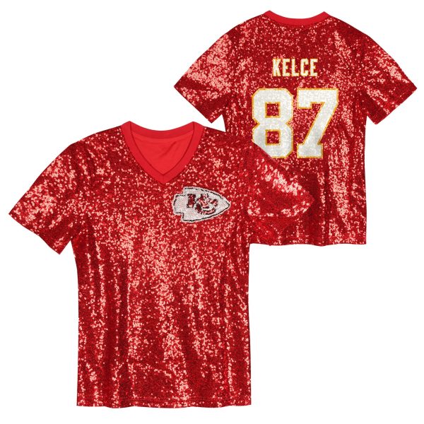womens travis kelce red kansas city chiefs player name amp number v-neck fashion jersey Collection | Chiefs Shop NFL Jerseys & Hats
