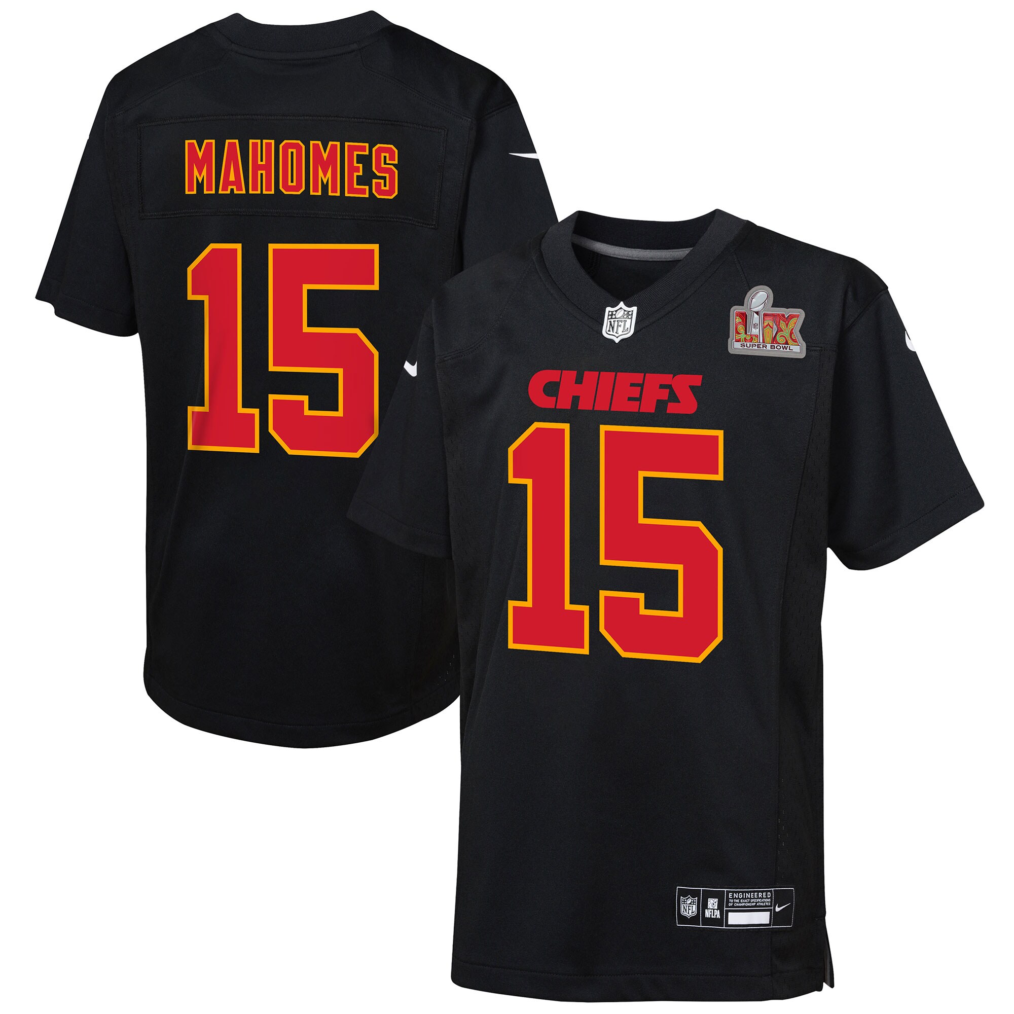 youth nike patrick mahomes carbon black kansas city chiefs super bowl lix patch fashion game jersey Collection | Chiefs Shop NFL Jerseys & Hats