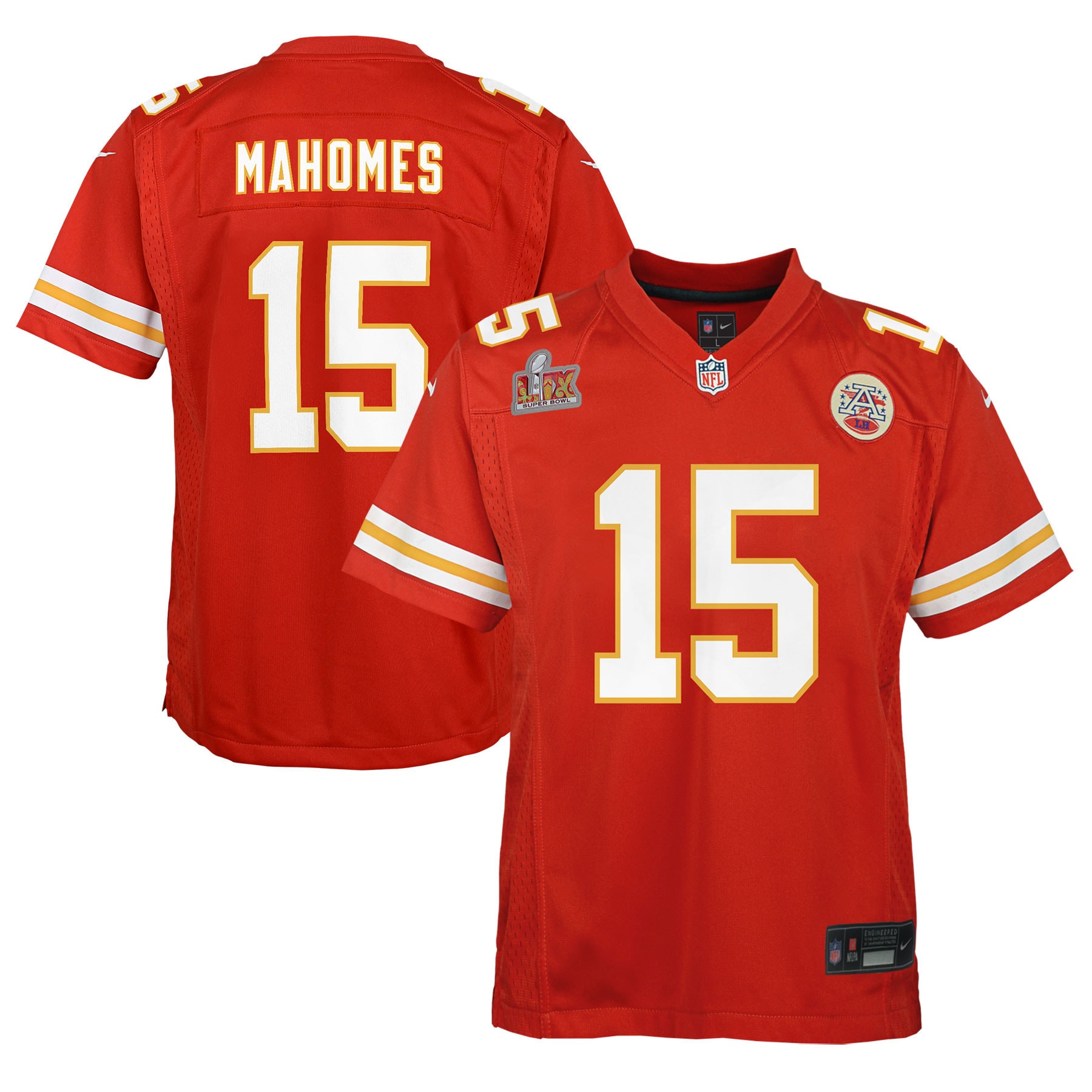 youth nike patrick mahomes red kansas city chiefs super bowl lix game player jersey Collection | Chiefs Shop NFL Jerseys & Hats